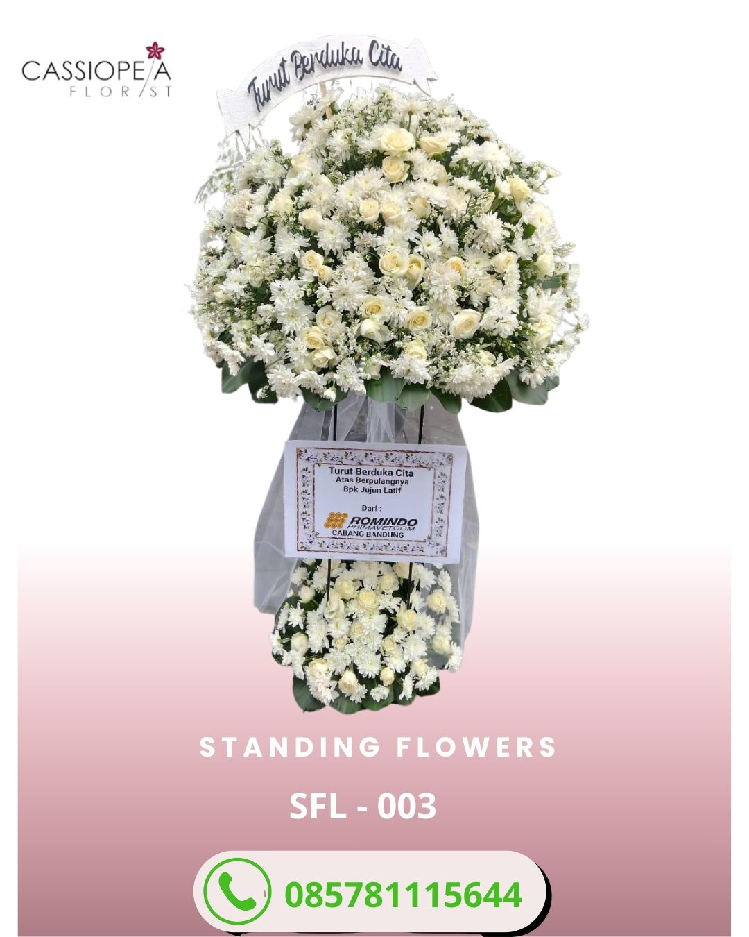 Standing flower duka cita 2 tier TMII dari Romindo Primavetcom Cabang Bandung